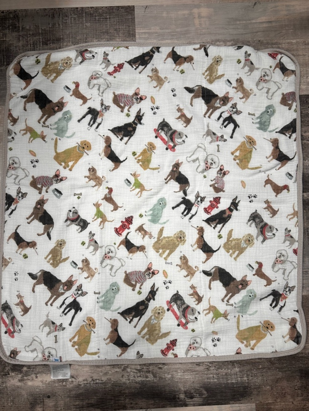 Little Unicorn infant hooded towel Woof Print